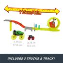 Mattel Hot Wheels Monster Trucks Power Smashers Charge & Chase Challenge Track Set With Oversized Skelesaurus, 1:64 Scale Bone Shaker & 2 Crushed Cars