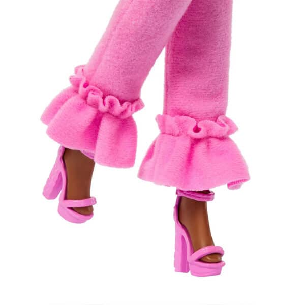 Mattel Barbie Deluxe Style Doll #4 in Soft Pink Jumpsuit, Pink And Brown Braided Hair - Image 5