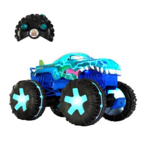 Hot Wheels Monster Trucks Remote Control Car, 1:15 Scale Mega-Wrex Alive Battery-Powered RC Vehicle with Lights & Sounds