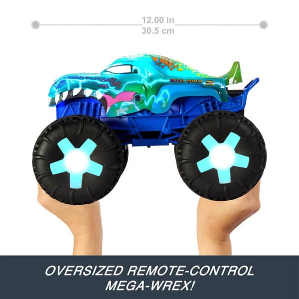 Hot Wheels Monster Trucks Remote Control Car, 1:15 Scale Mega-Wrex Alive Battery-Powered RC Vehicle with Lights & Sounds - Image 5