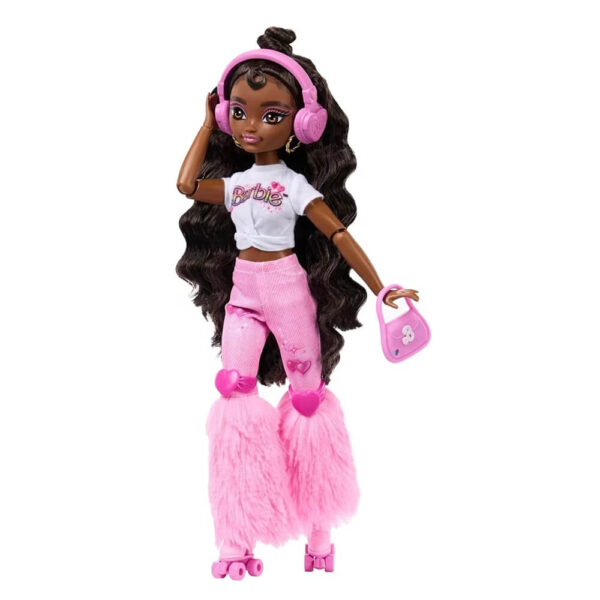 Mattel Barbie Dream Besties “Brooklyn” Roller Skating Fashion Doll With 9 Music & Video Themed Accessories - Image 11
