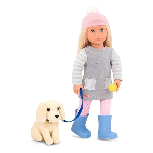 Our Generation - DOLL W/ PET DOG (GOLDEN RETRIEVER), MEAGAN