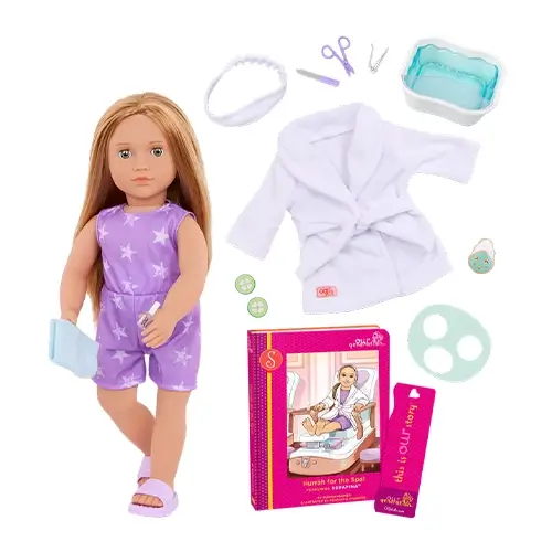 Our Generation - Deluxe Spa Doll w/Book, Serafina  and "Hurrah for the Spa!"
