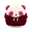 Jazwares Squishmallows - Core: Style Squad - Cream and Dark Red Tonal Panda with Dark Red Woolly Hoodie - Ponder (7.5 Inch)
