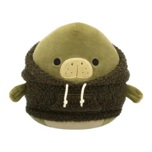 Jazwares Squishmallows - Core: Style Squad - Olive Tonal Manatee with Olive Woolly Hoodie - Wooster (7.5 Inch)