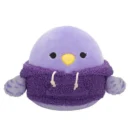 Jazwares Squishmallows - Core: Style Squad - Purple Tonal Parakeet with Purple Woolly Hoodie - Anoushka (7.5 Inch)
