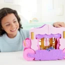 Mattel Disney Princess Carriage To Castle Transforming Playset With Aurora Small Doll, 4 Figures & 3 Levels