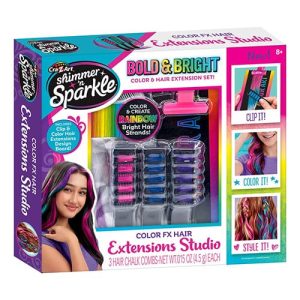 Cra-Z-Art - Shimmer N'' Sparkle - Color FX Hair Extensions Studio - Small Box