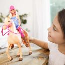 Mattel Barbie Doll & Horse Playset, Blonde Hair With Riding Accessories