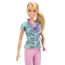Mattel Barbie Nurse Fashion Doll Dressed in Medical Scrubs, White Shoes & Stethoscope Accessory