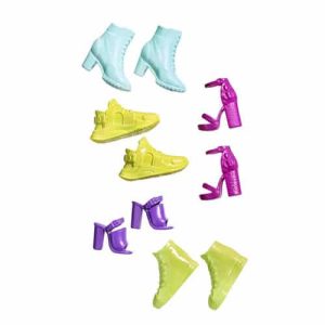 Mattel Barbie Doll Accessories, 5 Pairs Of Shoes Including Heels, Sneakers & Sandals ASST CDU
