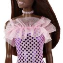 Mattel - Barbie GLITZ DOLL Dark Brown Hair Shiny Purple Polka Dot Dress