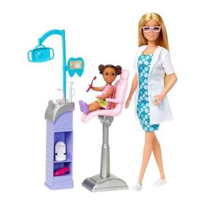 Mattel Barbie Dentist Doll Career Playset ASST