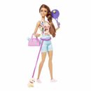 Mattel Barbie Doll with Puppy, Workout Outfit, Roller Skates and Tennis