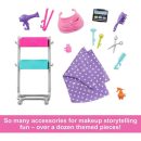 Mattel Barbie “Malibu” Stylist Doll & 14 Accessories Playset, Hair & Makeup Theme With Puppy & Styling Cart