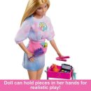 Mattel Barbie “Malibu” Stylist Doll & 14 Accessories Playset, Hair & Makeup Theme With Puppy & Styling Cart