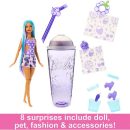 Mattel Barbie Pop Reveal Fruit Series Grape Fizz Doll, 8 Surprises Include Pet, Slime, Scent & Color Change