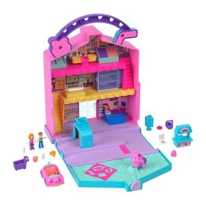 Mattel Polly Pocket Dolls & Playset, Food Toy With Micro Dolls And Accessories, Pollyville Fresh Market