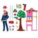 Mattel Barbie Firefighter Playset With Blonde Fashion Doll, Fire Station, 2 Pets & 10+ Accessories