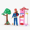Mattel Barbie Firefighter Playset With Blonde Fashion Doll, Fire Station, 2 Pets & 10+ Accessories