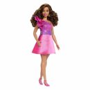 Mattel Barbie Fashionistas Doll #225, Curvy With Brown Hair, Pink Sparkly Dress, 65th Anniversary