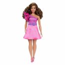 Mattel Barbie Fashionistas Doll #225, Curvy With Brown Hair, Pink Sparkly Dress, 65th Anniversary