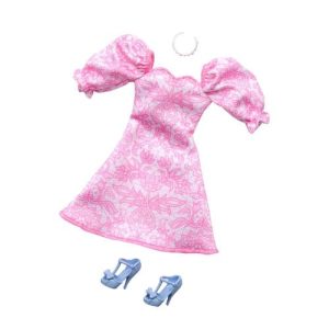 Mattel Barbie Fashion Assortment Of Doll Clothes, 1 Outfit & 2 Accessories For Barbie Dolls Assortment HRH40 (GWD96)