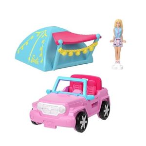 Mattel Barbie Mini BarbieLand Doll & Toy Dream Jeep & Tent Vehicle Set Change Color