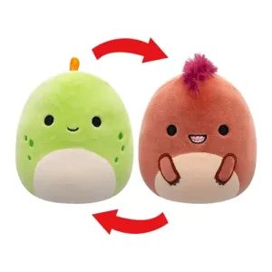 Jazwares Squishmallows - Flip-A-Mallows: Prehistoric Squad - Stegosaurus Seanster Flip to Velociraptor Kelly (5 Inch)