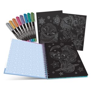 Nebulous Stars Black Pages Coloring Book - Isadora (Metallic Pens)