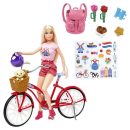 Mattel Barbie Pink Passport Holland Doll Set With Bicycle, Clothes, & Travel Accessories