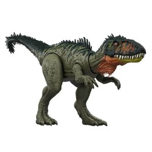 Mattel Jurassic World Rebirth Gigantic Thrashers Tyrannotitian Dinosaur Figure Toy, Tail Activated Attack JCL75 (JGB92-965A)