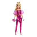Mattel Barbie Deluxe Style Fashion Doll #5 in Metallic Pink Outfit With Corset Top And Accessories, Blonde