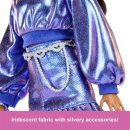 Mattel Barbie Deluxe Style Fashion Doll #7 in Metallic Blue Top And Skirt With Accessories, Brunette