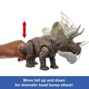 Mattel Jurassic World Rebirth Gigantic Thrashers Eotriceratops Dinosaur Figure Toy, Tail Activated Attack JJGB93(JGB92-965A)