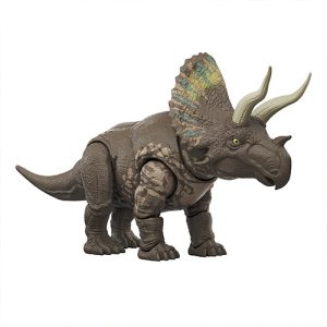 Mattel Jurassic World Rebirth Gigantic Thrashers Eotriceratops Dinosaur Figure Toy, Tail Activated Attack JJGB93(JGB92-965A)
