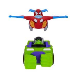 Jazwares - Spidey & His Amazing Friends Team Up - Hulk Smash Tank & Spidey Glider Jet