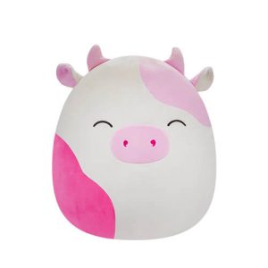 Jazwares Squishmallows - Core: Fantasy Squad -  The Hot Pink Eyes Closed Cow - Caedyn (16 Inch)