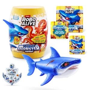 Zuru S001-ROBO ALIVE-WATER ACTIVATED-SERIES 1 - DEEP SEA MONSTER SURPRISE-SHRINK WRAP - BLUE