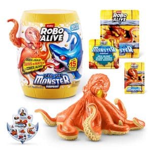 Zuru S001-ROBO ALIVE-WATER ACTIVATED-SERIES 1 - DEEP SEA MONSTER SURPRISE-SHRINK WRAP - ORANGE