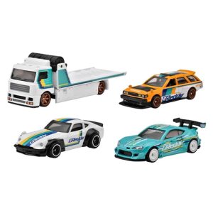 Mattel Hot Wheels Premium Collector Display Set Greddy 3 Cars & 1 Transporter