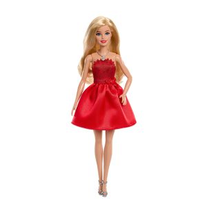 Mattel Barbie 80Th Anniversary Ruby-Red Celebration Fashion Doll Wearing Red Dress With Accessories