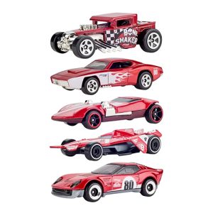 Mattel Hot Wheels Core 80Th Anniversary 5-Pack Of 1:64 Scale Toy Cars With Collectible Deco