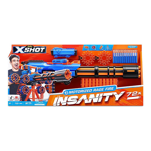 ZURU-XSHOT-INSANITY-SERIES 1 Motorized Rage Fire Gatlin Gun