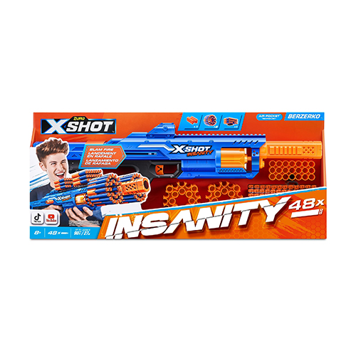 ZURU-XSHOT-INSANITY-SERIES 1-BERZERKO 8 SHOT (48Darts)-Open Box,6PCS/CTN - Image 2