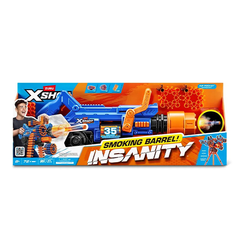 ZURU-XSHOT-INSANITY-SERIES 1-SMOKING BARREL (72Darts)-OPEN BOX, 4PCS/CTN - Image 2