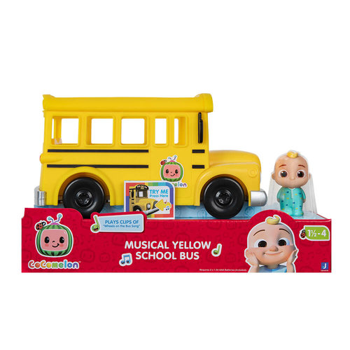 Jazwares Cocomelon Musical Yellow School Bus JJ Song Wheels on the Bus - Image 2