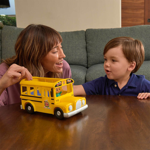 Jazwares Cocomelon Musical Yellow School Bus JJ Song Wheels on the Bus - Image 3
