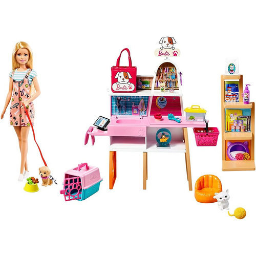 Mattel Barbie Doll And Pet Boutique Playset With 4 Pets And Accessories, For 3 To 7 Year Olds