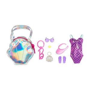 Mattel Barbie Clothes, Deluxe Bag With Outfit And themed Accessories - Swimsuit Outfit HJT43 (HJT42)
